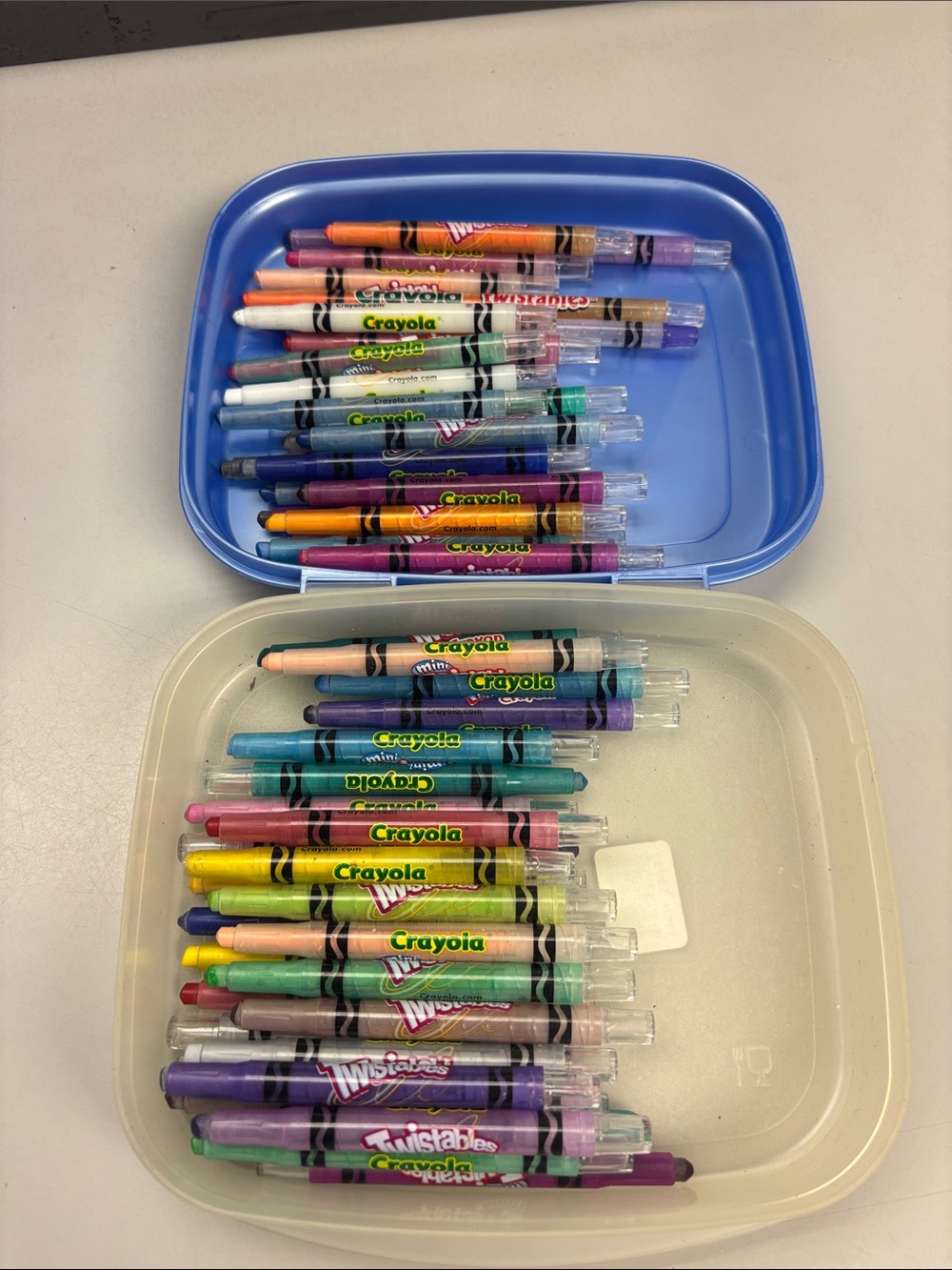 Lot of 51 Crayola Twistables Crayons with Pencil Box